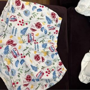 Colsie White Pajama Shorts with Colorful Print